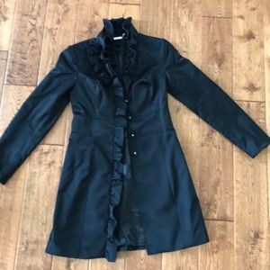 White House Black Market satin dress coat, size 00